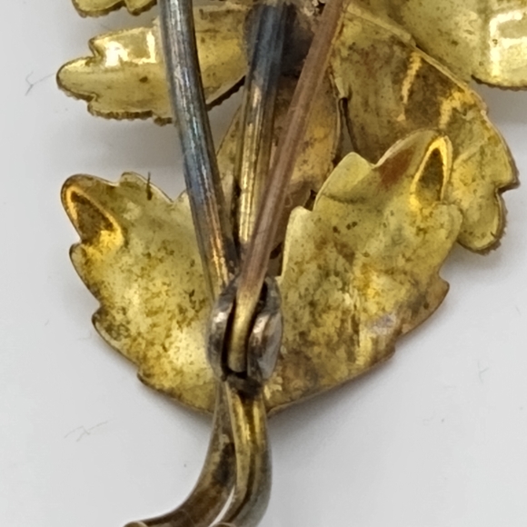 Flower Daisy Posy Bouquet Gold tone Milgrain Brooch Pin Vintage - Picture 3 of 15